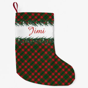 Petite Chaussette De Noël Joyeux Noël et Bonne Année ! Motif écossais