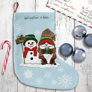 Petite Chaussette De Noël Joyeux Noël Gnome Bonhomme de Neige Vacances d'Hiv