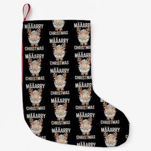 Petite Chaussette De Noël Joyeux Noël Mouton Renne Bois Xmas Lumières