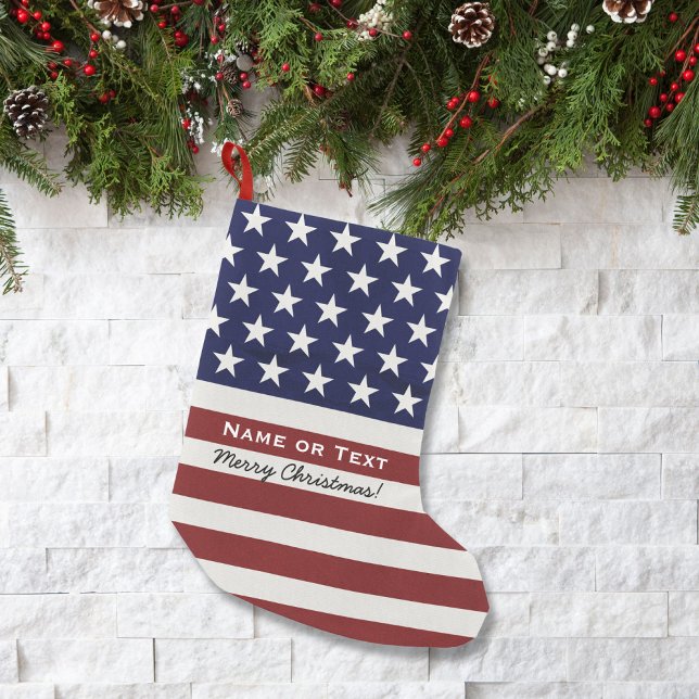 Petite Chaussette De Noël Joyeux Noël patriotique américain (Créateur téléchargé)