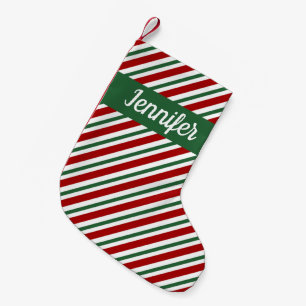 Petite Chaussette De Noël Joyeux Noël rayé vert rouge festif