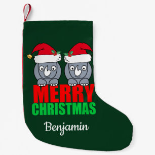 Petite Chaussette De Noël Joyeux Noël Rhino mignon personnalisé