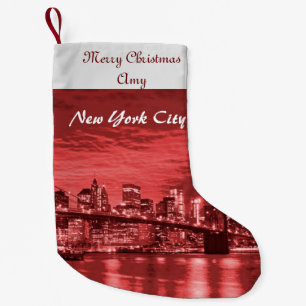 Petite Chaussette De Noël Joyeux Noël Skyline New York City