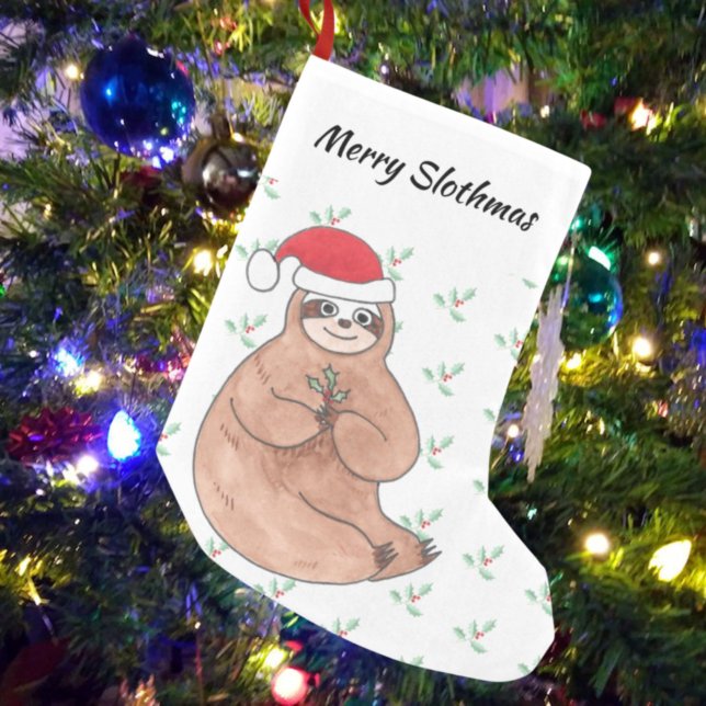 Petite Chaussette De Noël Joyeux Noël Slothmas (Créateur téléchargé)