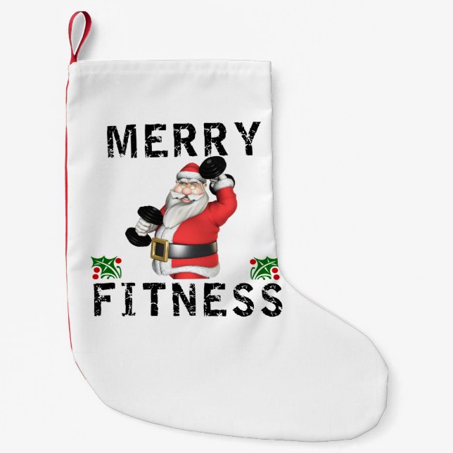 Petite Chaussette De Noël Joyeux stockage de Père Noël d'haltérophilie de (Devant)
