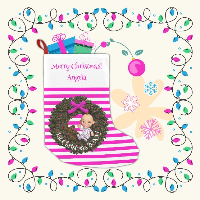 Petite Chaussette De Noël Joyeux vacances Keepsaké Bébé fille 1er (Créateur téléchargé)