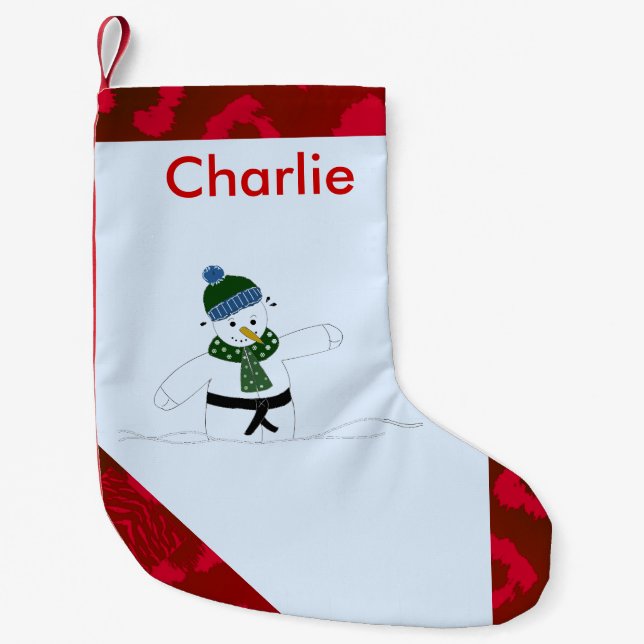 Petite Chaussette De Noël Jujitsu Snowman (Devant)