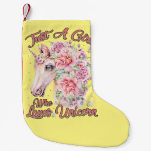 Petite Chaussette De Noël Just Girl Who Loves Unicorn