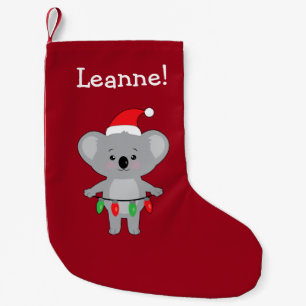 Petite Chaussette De Noël Koala Bear à Santa Hat Décoration pour Noël S