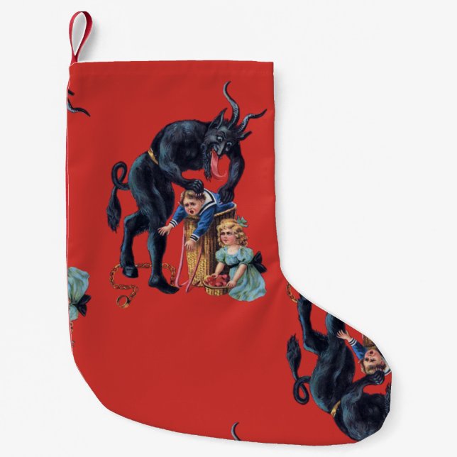 Petite Chaussette De Noël krampus de Noël antique rouge (Devant)