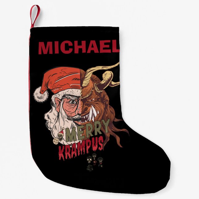 Petite Chaussette De Noël Krampus effrayant Père Noël Horreur Noël (Devant)