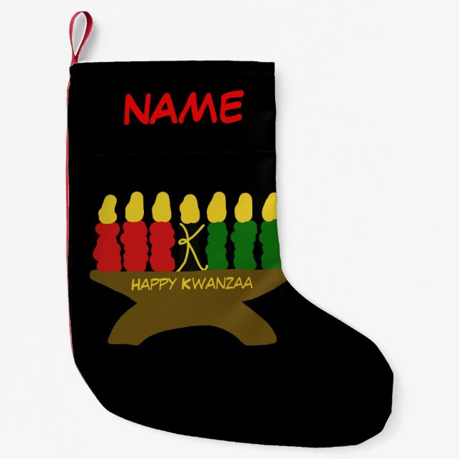 Petite Chaussette De Noël Kwanzaa Art Noël Stocking (Devant)