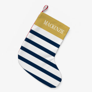 Petite Chaussette De Noël La marine barre le nom nautique de coutume de bleu