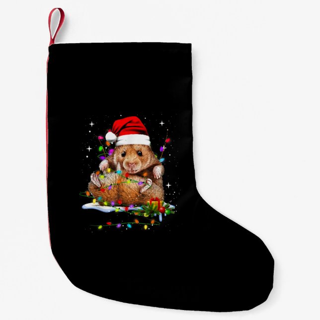 Petite Chaussette De Noël La Messe de Noël de Hamster (Devant)