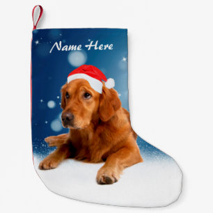 Petite Chaussette De Noël La neige faite sur commande de chien de golden