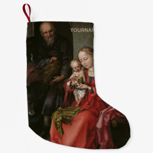 Petite Chaussette De Noël "La Sainte Famille" réserve de Noël personnalisée