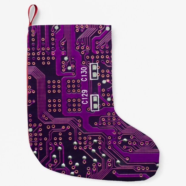 Petite Chaussette De Noël La surface du circuit numérique,  (Devant)