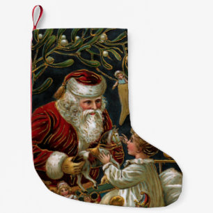 Petite Chaussette De Noël L'abbé Vintage Noël donne des cadeaux à l'enfan