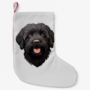 Petite Chaussette De Noël Labradoodle Chien noir