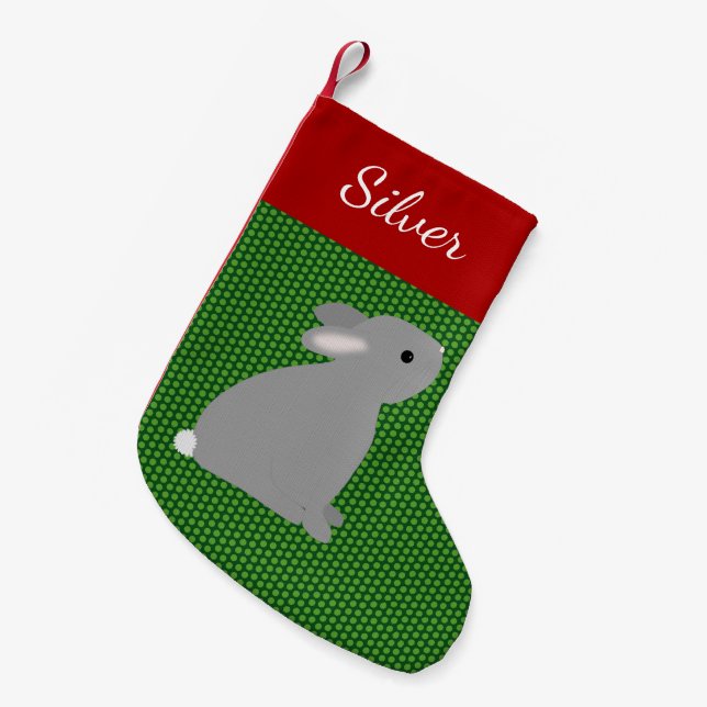 Petite Chaussette De Noël Lapin gris animal (Devant (Accrochage))