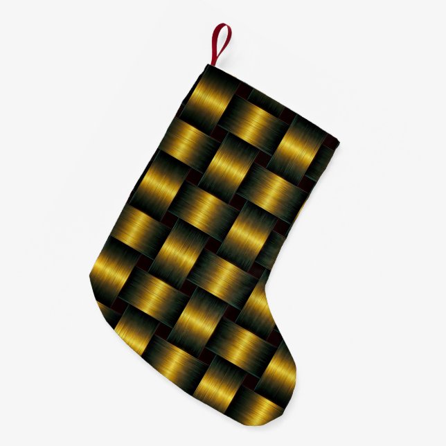 Petite Chaussette De Noël Lattice doré (Devant (Accrochage))