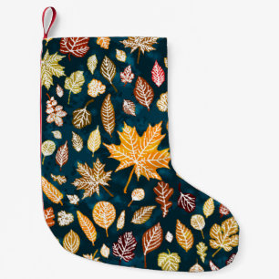 Petite Chaussette De Noël L'automne laisse sans coutures motif arrière - pl