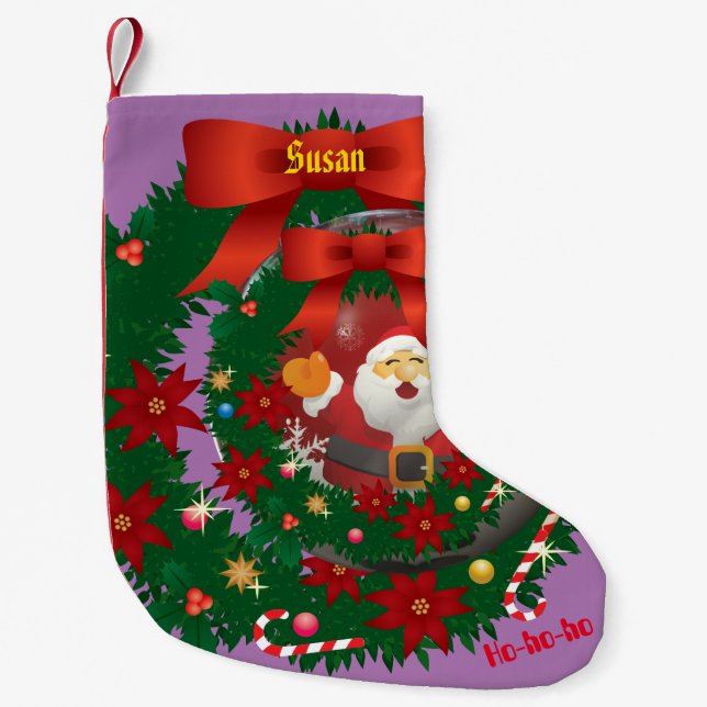 Petite Chaussette De Noël Lavender Christmas Holiday Père Noël Stocking (Devant)