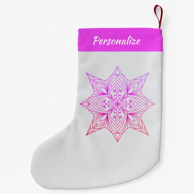 Petite Chaussette De Noël Lavender Purple Mandala Personalized Christmas (Dos)