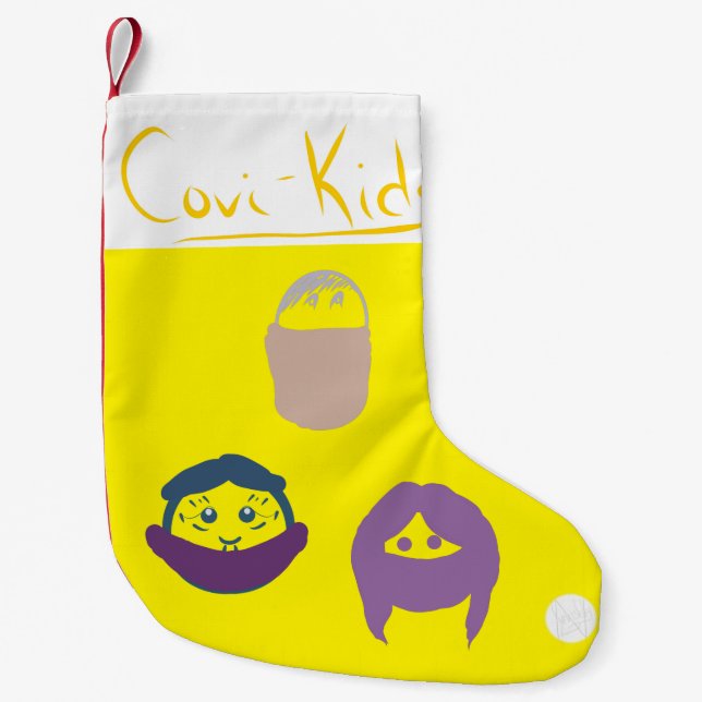 Petite Chaussette De Noël LavishlyOn Cute Covi-Kids Facemask Poupées Whisper (Devant)