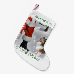 Petite Chaussette De Noël Le chien de berger de Shetland croient Noël