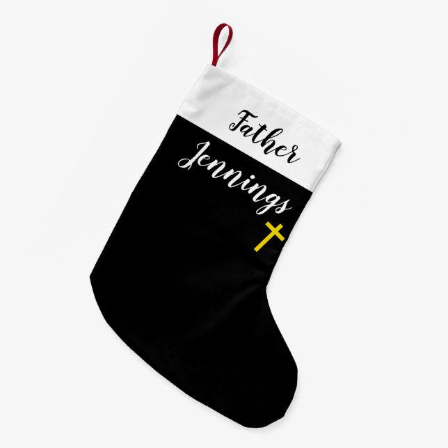 Petite Chaussette De Noël Le clergé religieux blanc de Vicar (Devant (Accrochage))