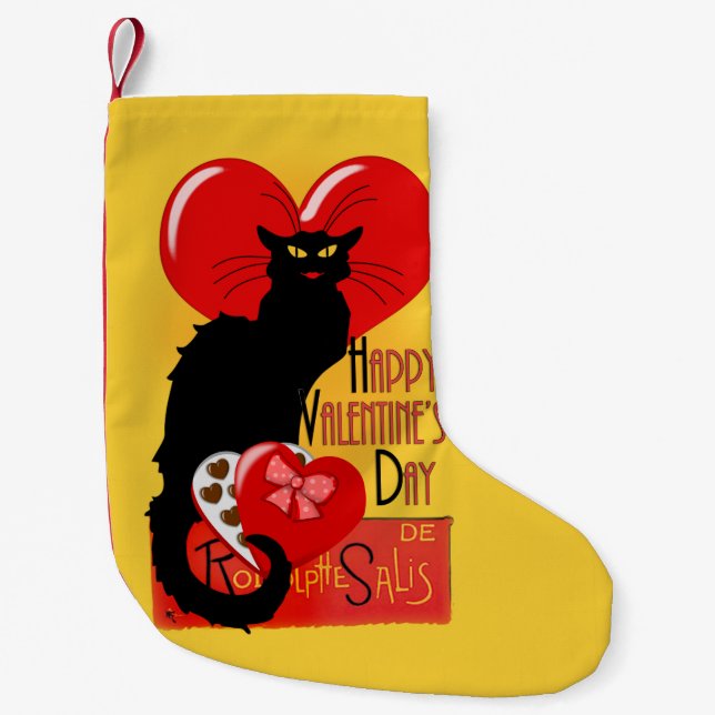 Petite Chaussette De Noël Le Conversation Noir Saint Valentin (Devant)