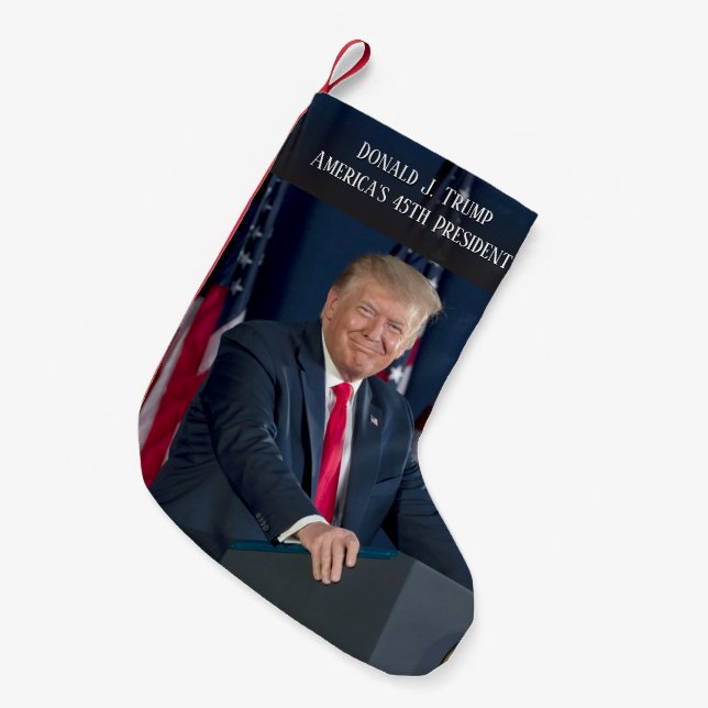 Petite Chaussette De Noël Le président Donald J. Trump Photo Keepsaké (Devant (Accrochage))
