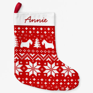 Petite Chaussette De Noël Le Scottie de Terrier d'écossais poursuit le motif