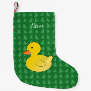 Petite Chaussette De Noël Le vert en caoutchouc nommé fait sur commande de