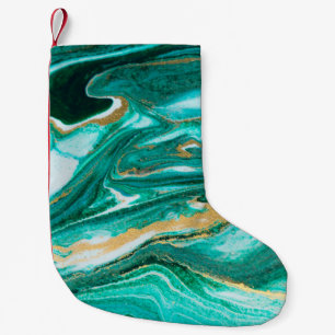 Petite Chaussette De Noël Le vert et l'or ondule d'agate arrière - plan. Or