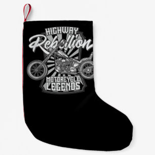 Petite Chaussette De Noël Légendes De Moto Sur La Route Art Don