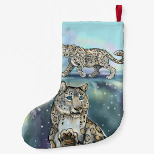 Petite Chaussette De Noël Léopard de neige