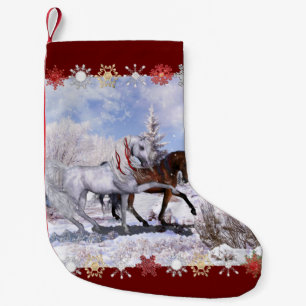 Petite Chaussette De Noël Les chevaux et les cardinaux de Noël