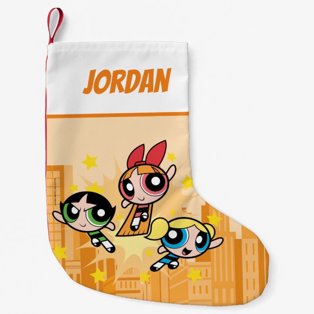Petite Chaussette De Noël Les filles puissantes sauvent la journée (Devant)