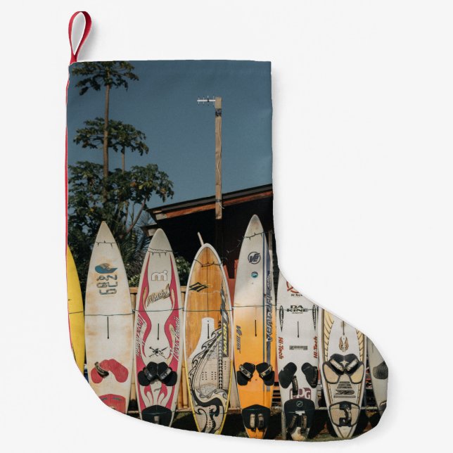Petite Chaussette De Noël Les planches de surf sont en plein champ (Devant)