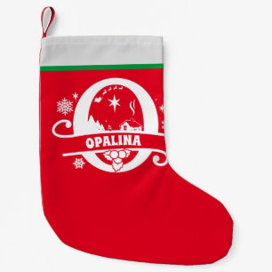 Petite Chaussette De Noël Lettre O Noël Monogramme Nom initial Rouge Blanc