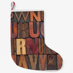 Petite Chaussette De Noël lettres de l'alphabet aléatoire - letterpress vint