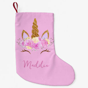 Petite Chaussette De Noël Licorne mignonne nom personnalisé