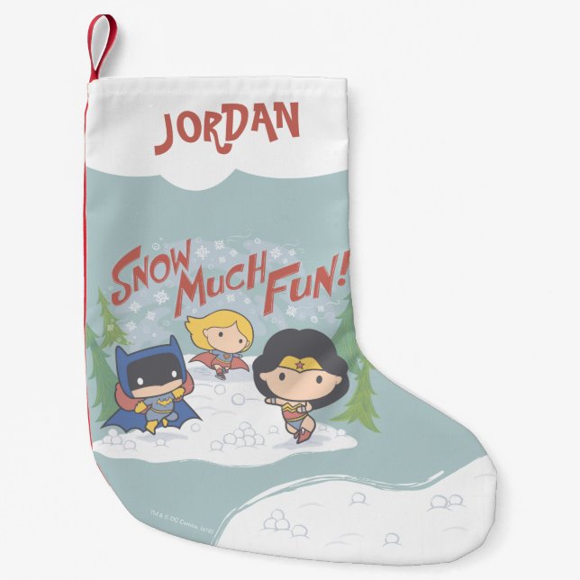 Petite Chaussette De Noël Ligue de Justice Chibi Snowball combat (Devant)