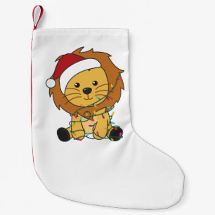 Petite Chaussette De Noël Lion Noël Neige Hiver Animaux Lions Clo Adulte