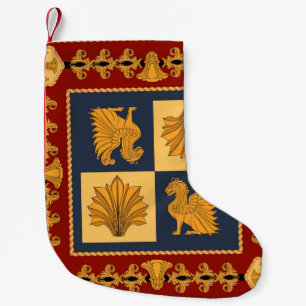 Petite Chaussette De Noël Lions d'or : design foulard Art Nouveau