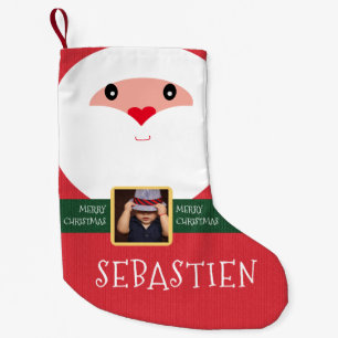 Petite Chaussette De Noël Livraison spéciale Père Noël Ajouter un nom photo 