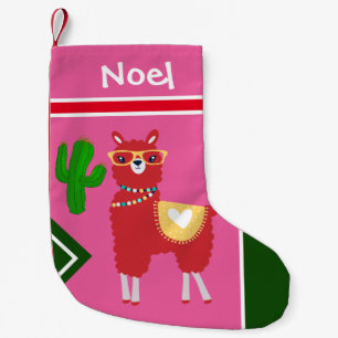 Petite Chaussette De Noël Llama et Cactus Art   - Personnaliser