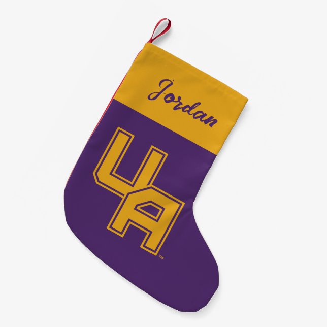 Petite Chaussette De Noël Logo de l'Université d'Albany Initials (Devant (Accrochage))